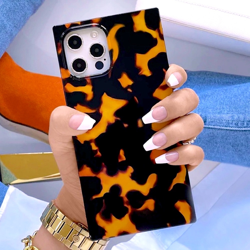 FLAUNT📱Square Tortoise Print iPhone case